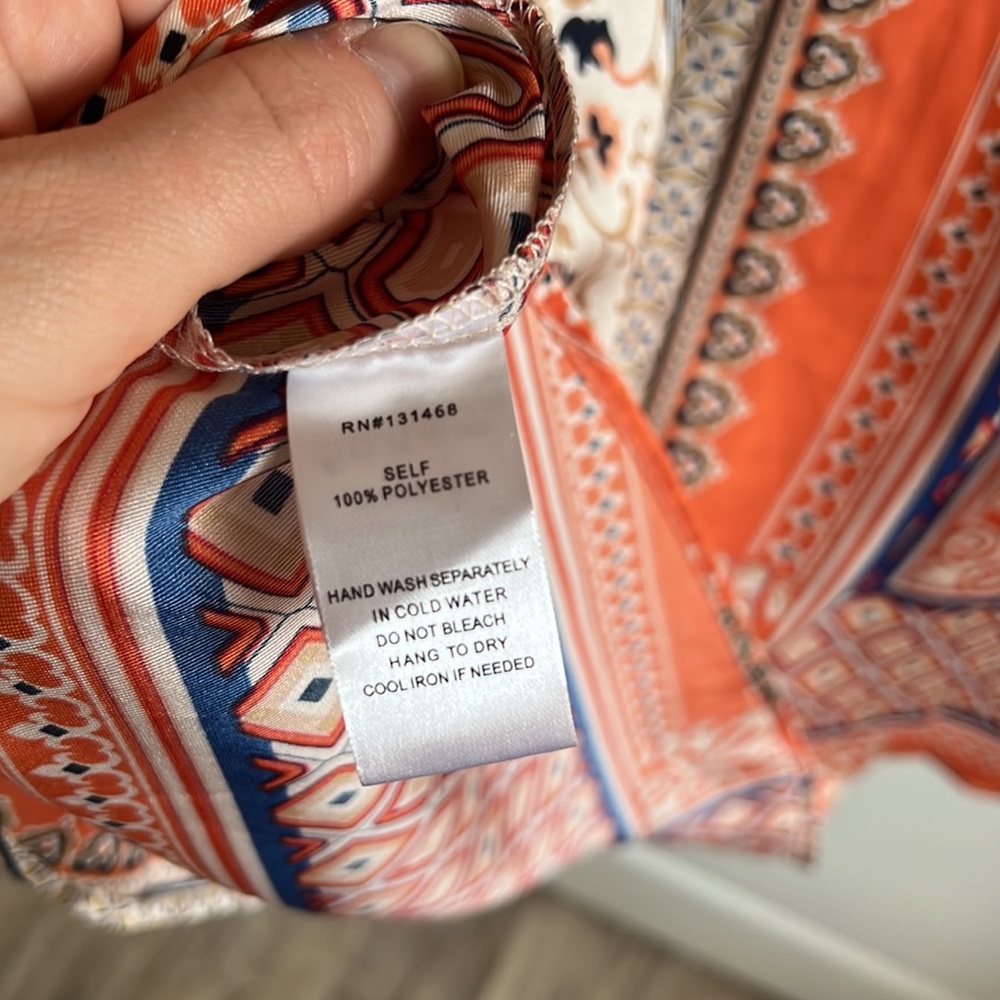 NWT Meritt Dig Deep Down Button Up In Orange Curves. - Picture 11 of 11